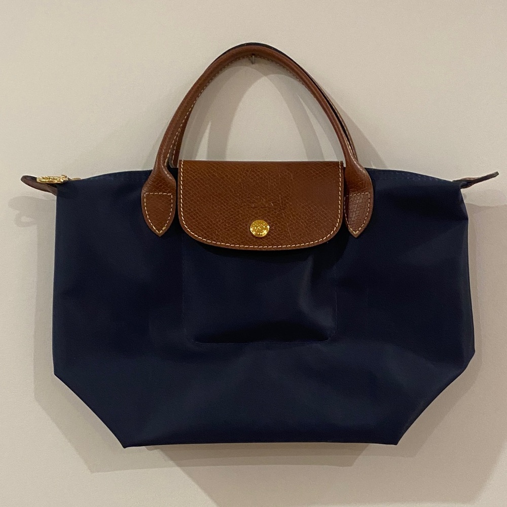 Longchamp Navy and Brown Tote Bag NWOT